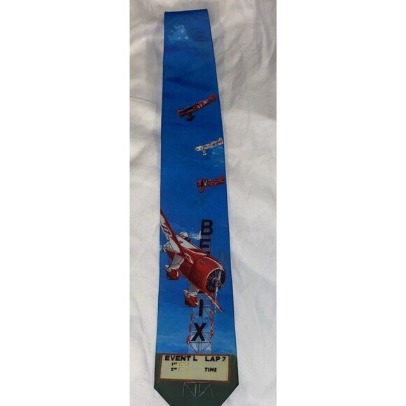 Ralph Marlin Blue Tie G.B. Racer Airplanes  Vintage Office Planes  S11 - Picture 1 of 10